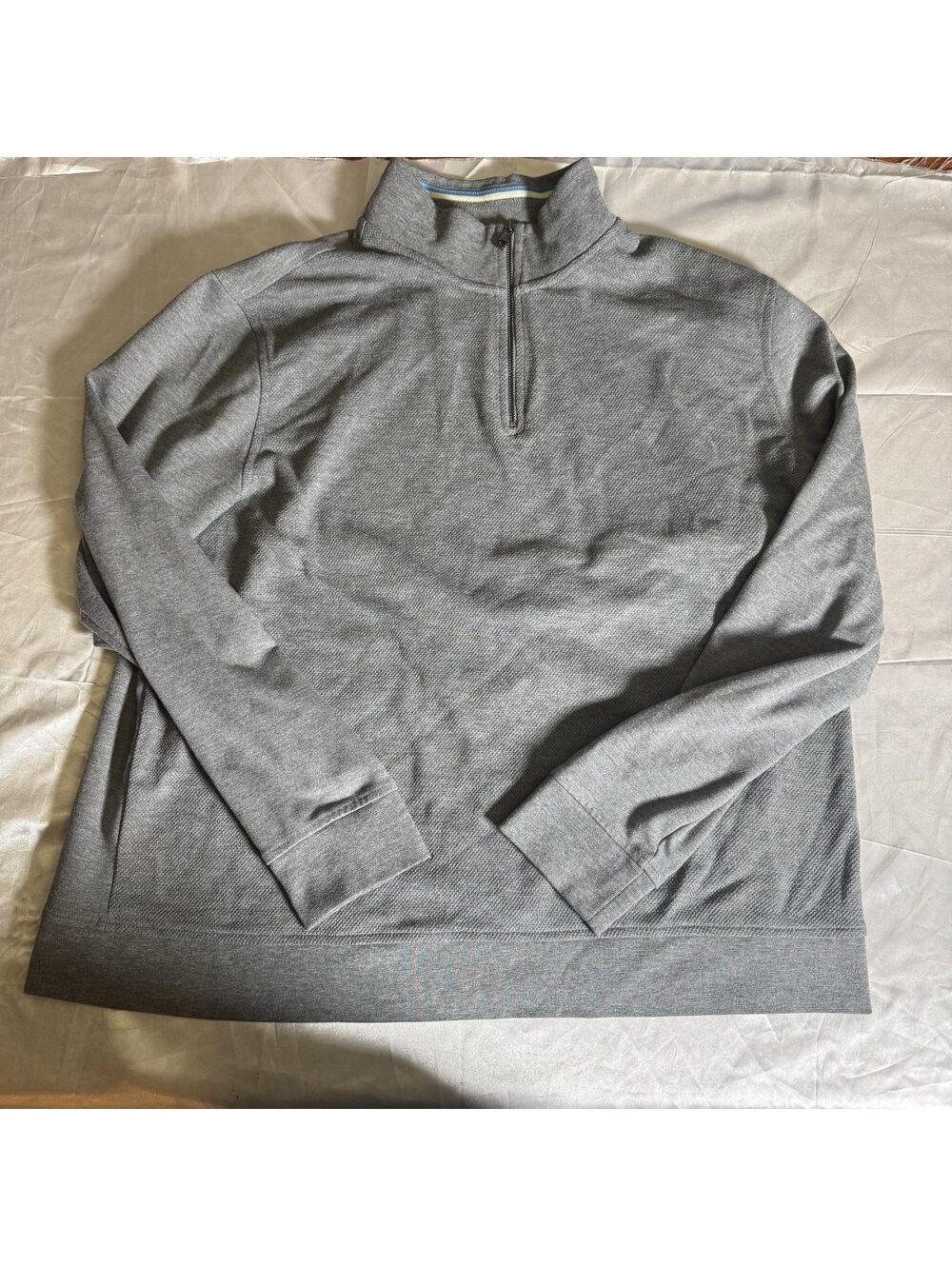 Ted Baker London Mens Textured Quarter Zip Sweater Gray Size 7 XL - Picture 3 of 8